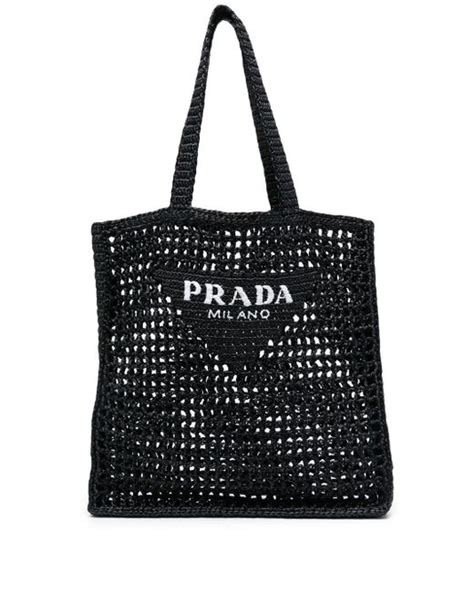 prada raffia tote bag black|prada raffia tote small.